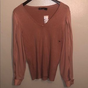 New York & Company long sleeve peach size M